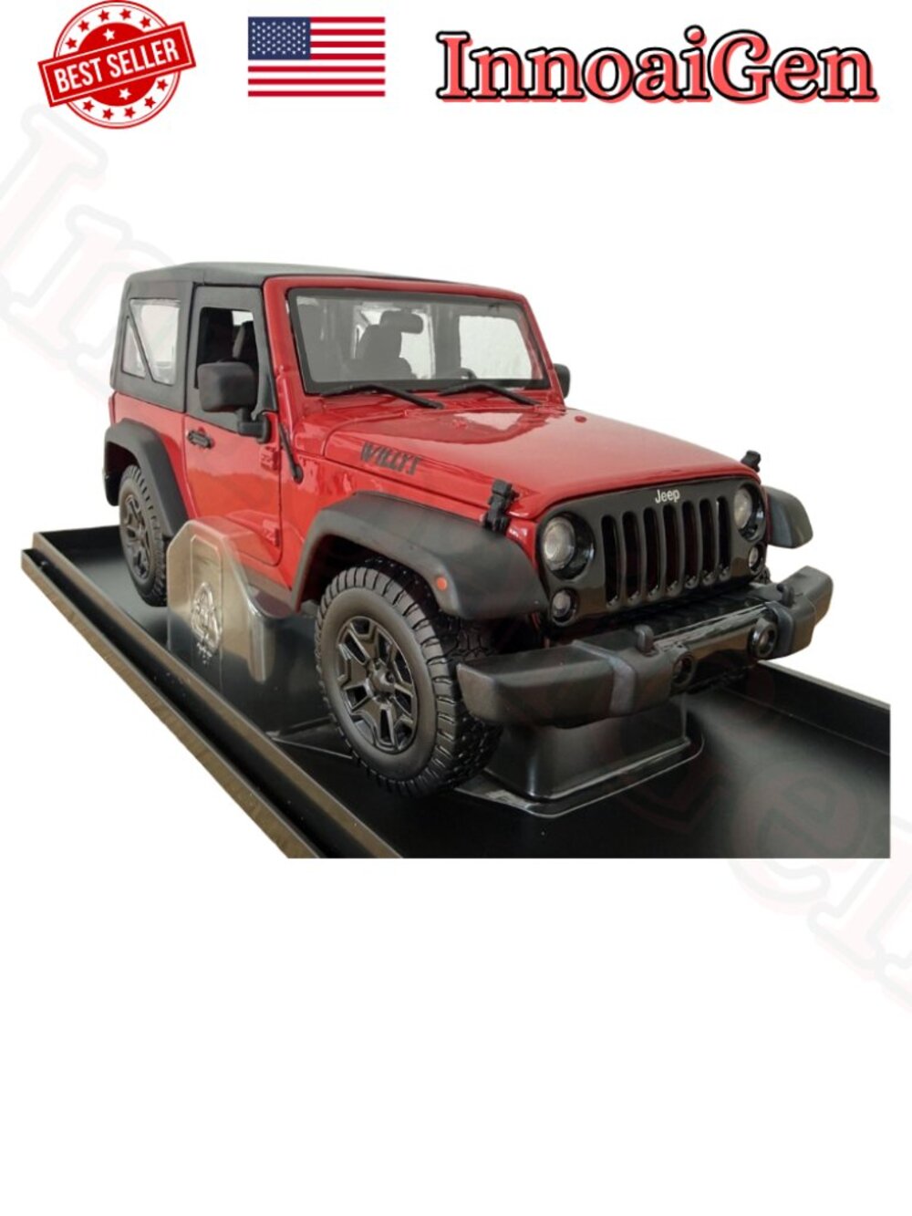 Maisto Special Edition 1:18 2014 Jeep Wrangler Willys Diecast Model Car Red NWB